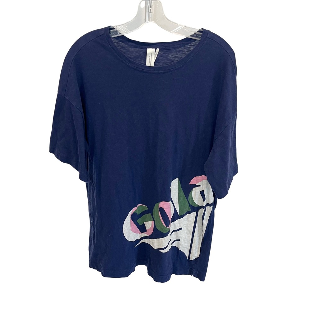 Gola x Anthropologie Navy Blue Logo Graphic Boyfriend‎ Tee Shirt Sporty - SMALL